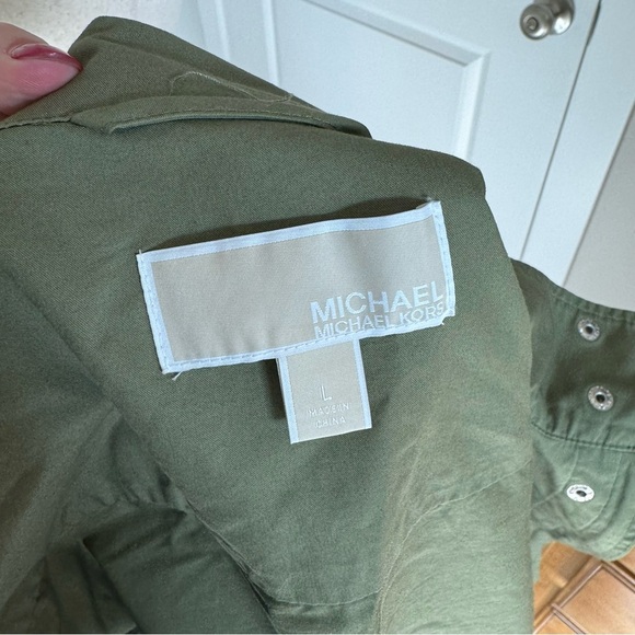 Michael Kors Butterfly-Embroidered Cargo Jacket Green Large - Picture 9 of 11
